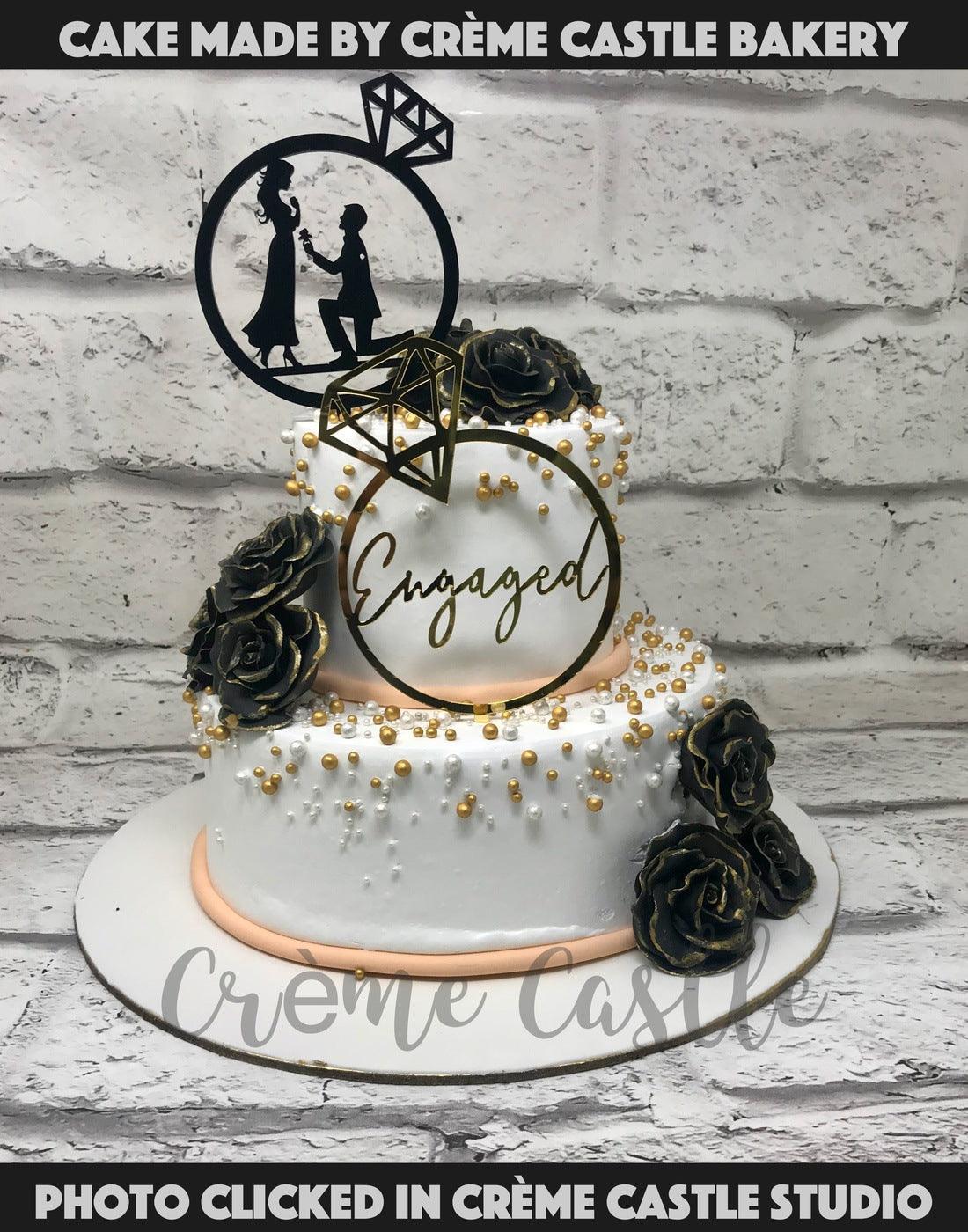 Engagement Cakes and Cake Toppers: Our Favourite Designs - hitched.co.uk -  hitched.co.uk